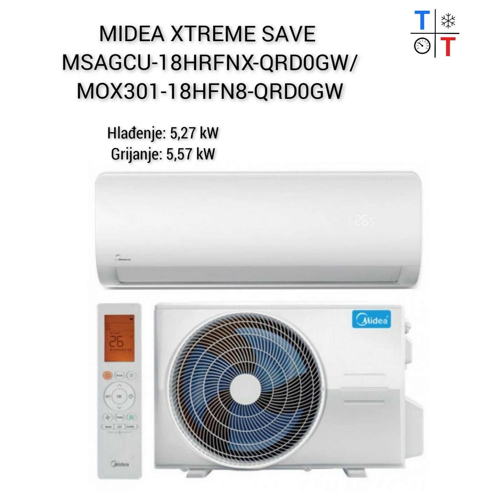 Midea Xtreme Save MSAGCU-18HRFNX-QRD0GW/MOX301-18HFN8-QRD0GW